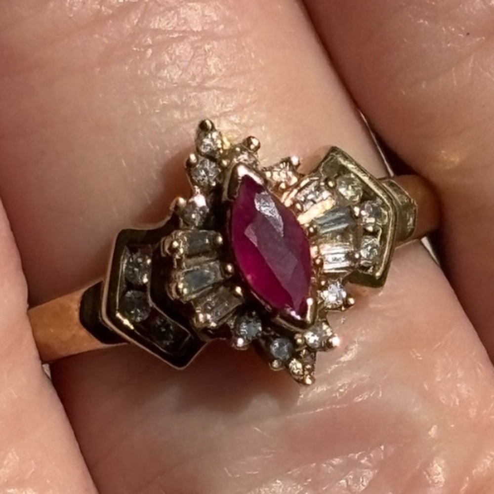 10k YG Ruby & Diamond Ring NOT FOR TRADE OR SALE